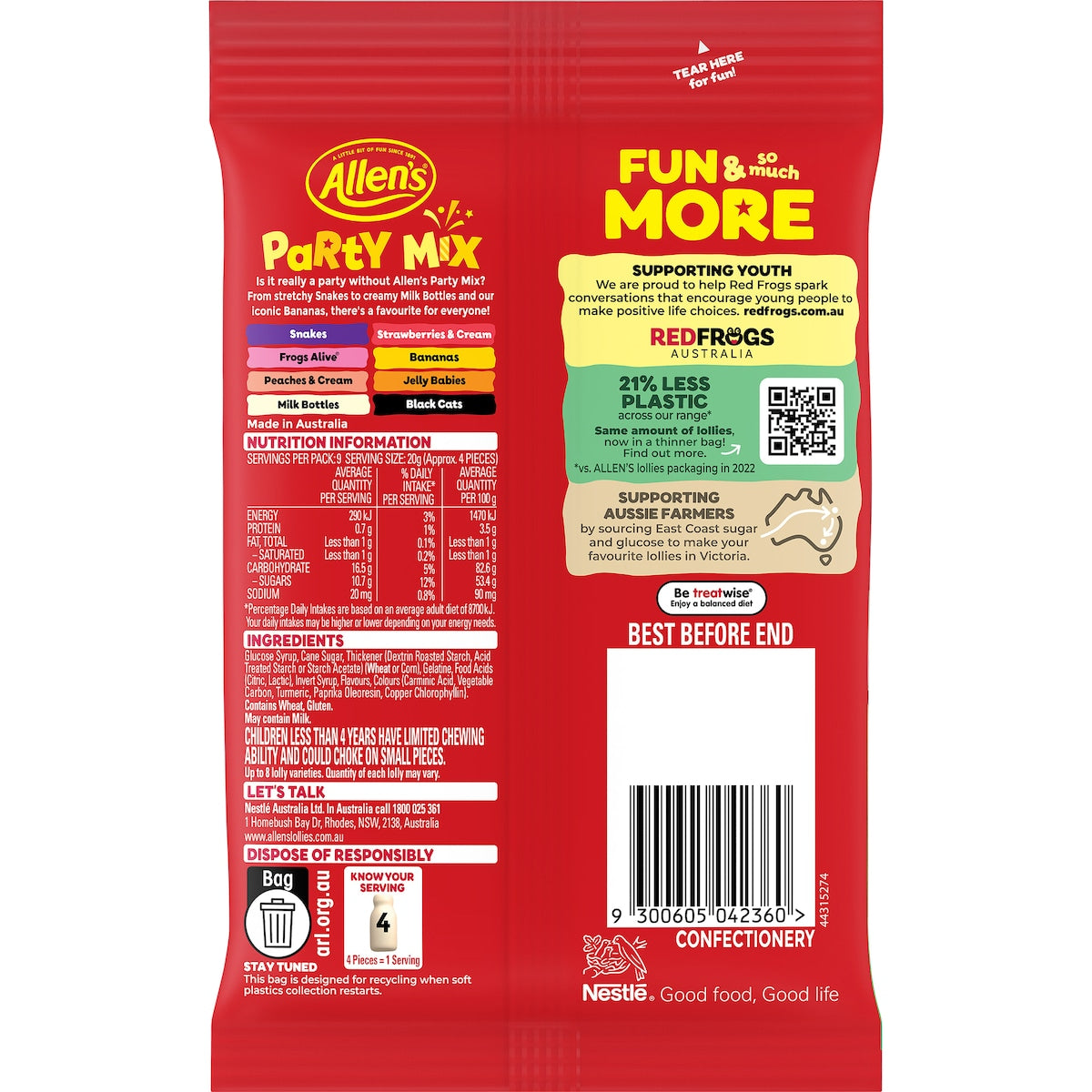 Allen's Party Mix Lollies Bag - 190g