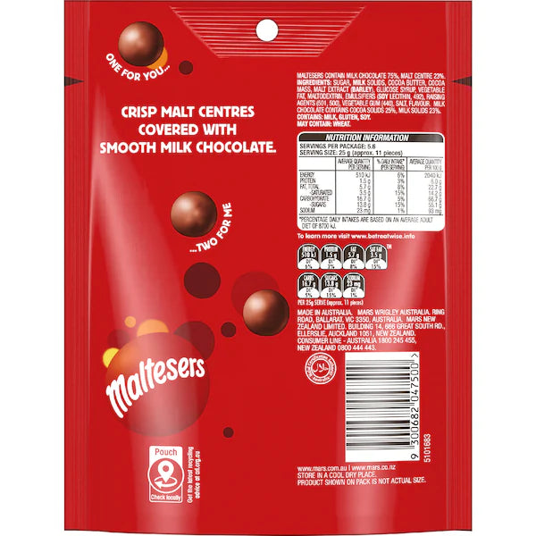 Maltesers Milk Chocolate Snack & Share Bag