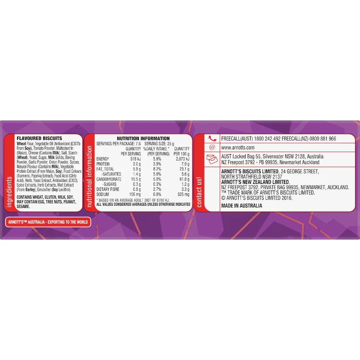 Arnott's Shapes Pizza Cracker Biscuits