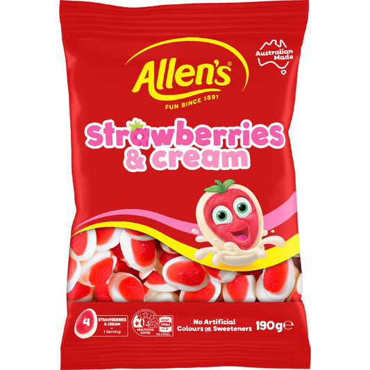 Allen's Strawberry & Cream Lollies Bag