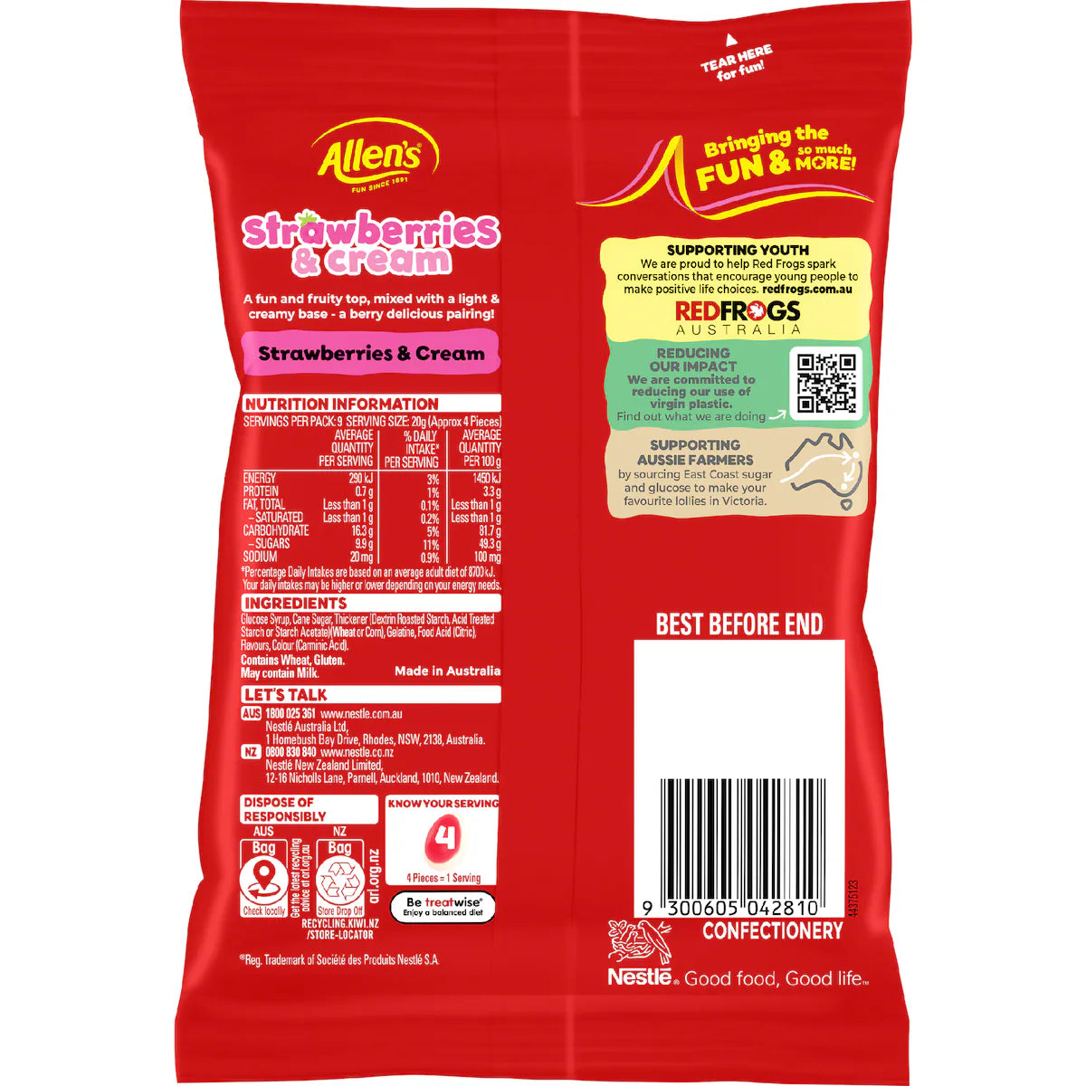 Allen's Strawberry & Cream Lollies Bag