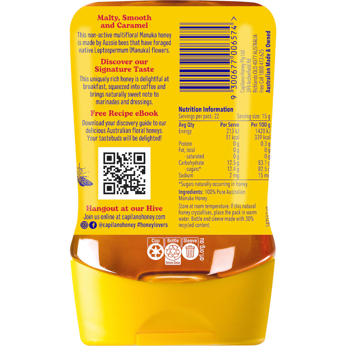 Capilano Manuka Multifloral Honey Squeeze - 340g