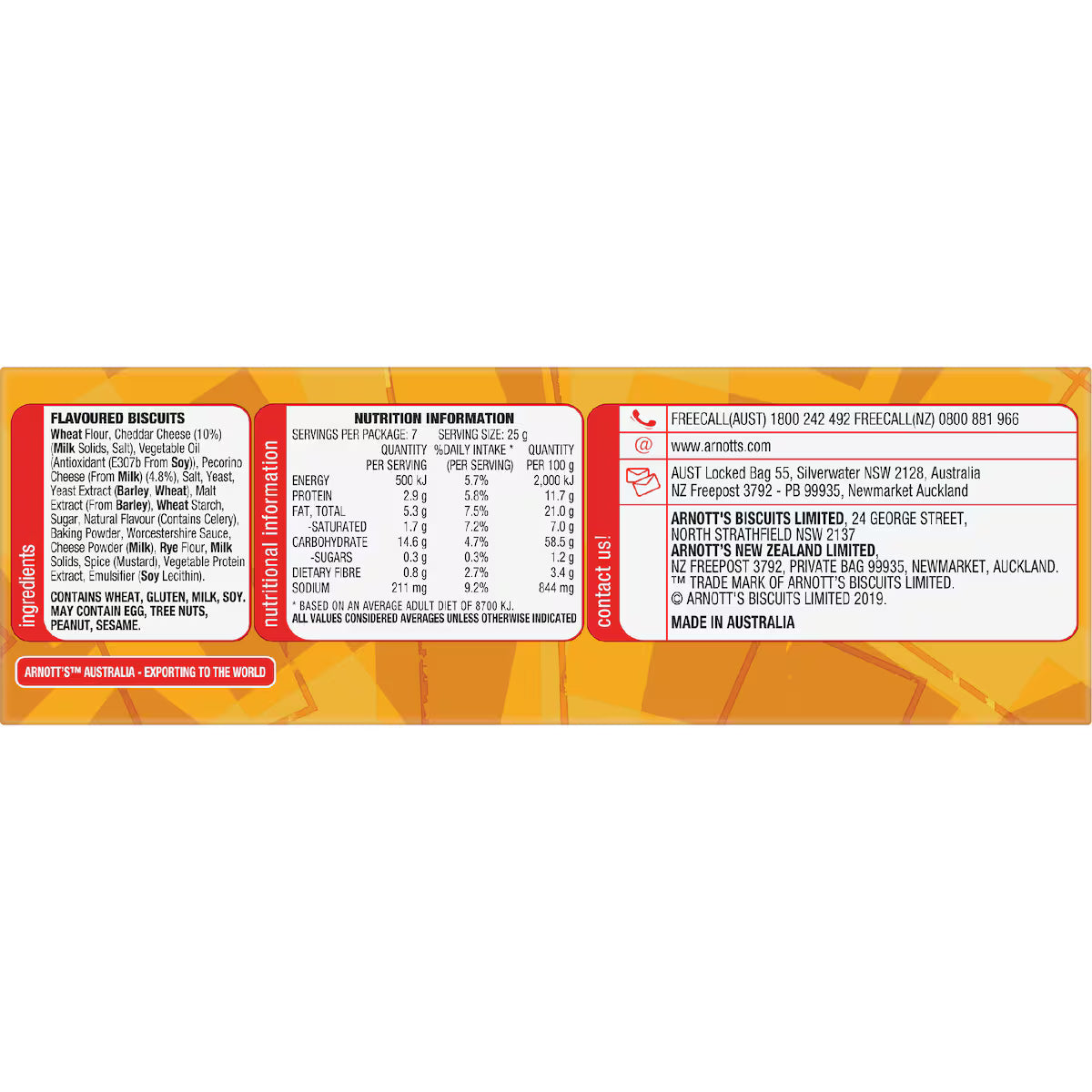 Arnott's Shapes Cheddar Cracker Biscuits