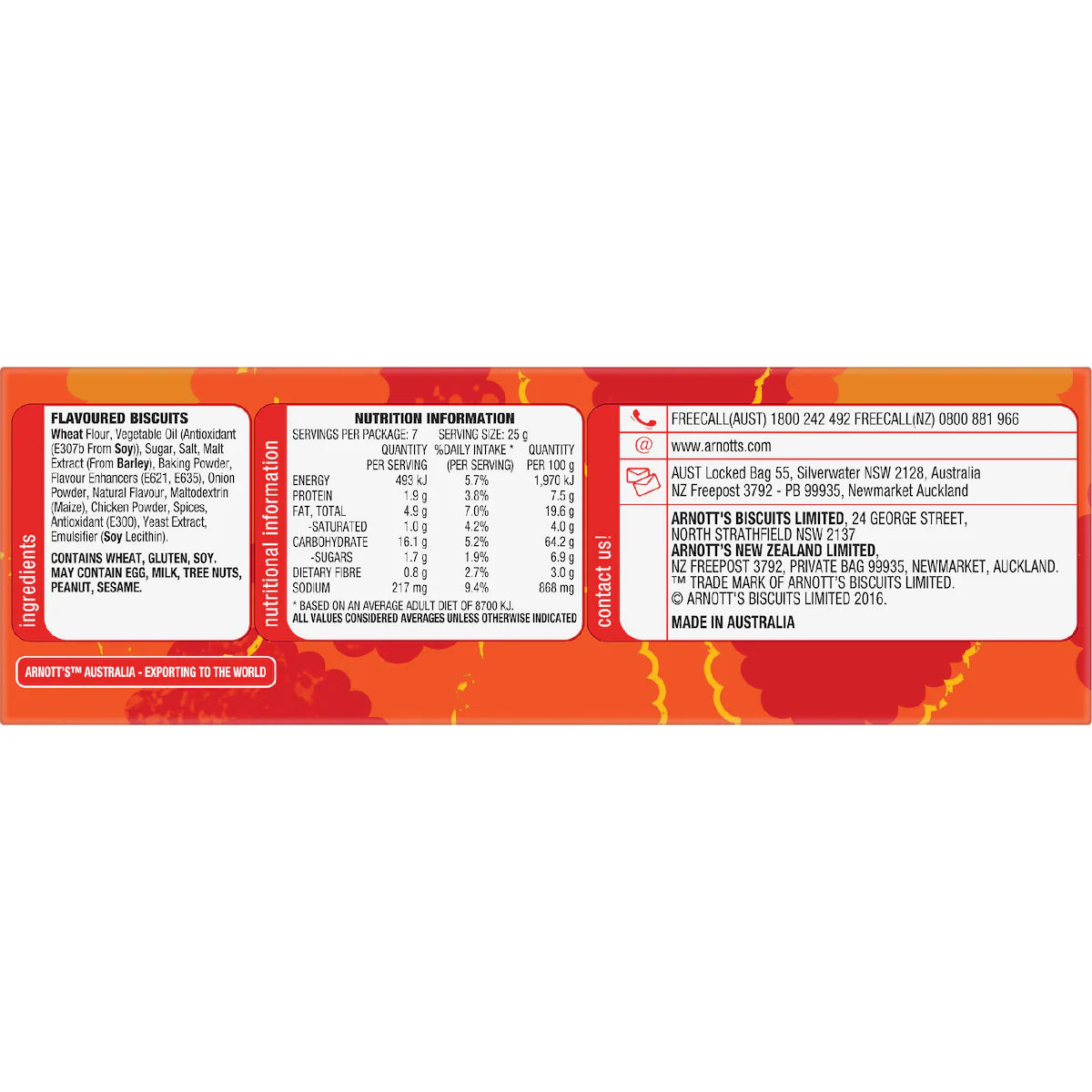 Arnott's Shapes Chicken Crimpy Cracker Biscuits