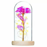 Rose in Glass Dome Eternal Forever Flower LED