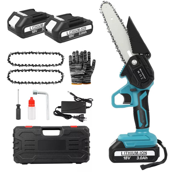 8in1 Mini Cordless 36V Chainsaw 2X Battery-Powered Wood Cutter Rechargeable