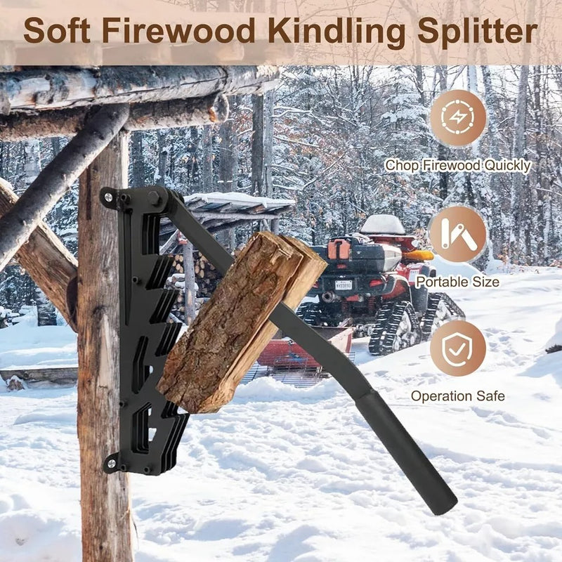 Wall Mounted Kindling Splitter Portable Log Splitter with Firewood Carrying Bag