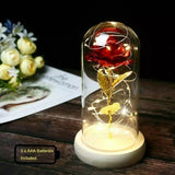 Rose in Glass Dome Eternal Forever Flower LED